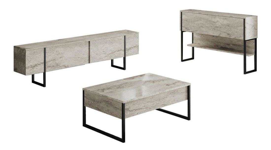 Nappali szett Luna 1 (travertin + fekete)