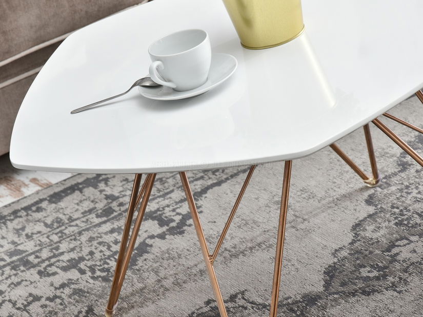 Konferenčný stolík Petal Zest Xl2 (biela + medená)