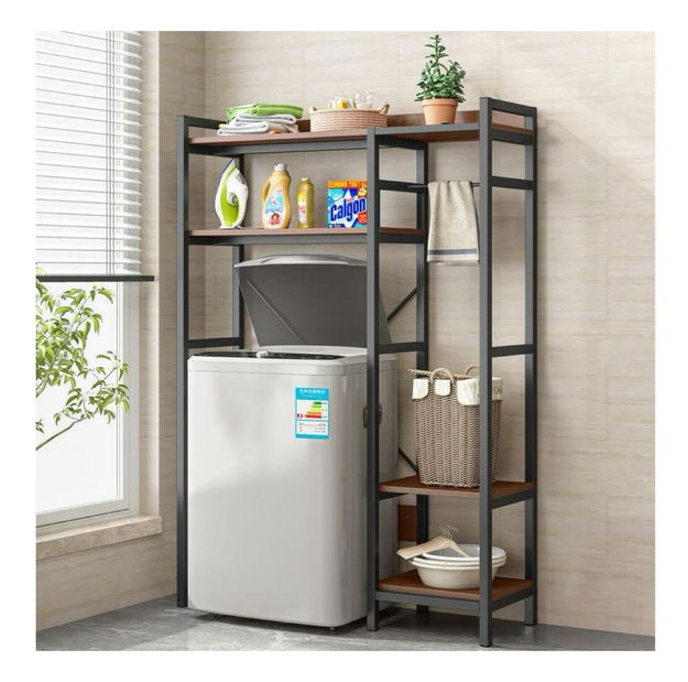 Regál Delvin (sötét tölgy + fekete)