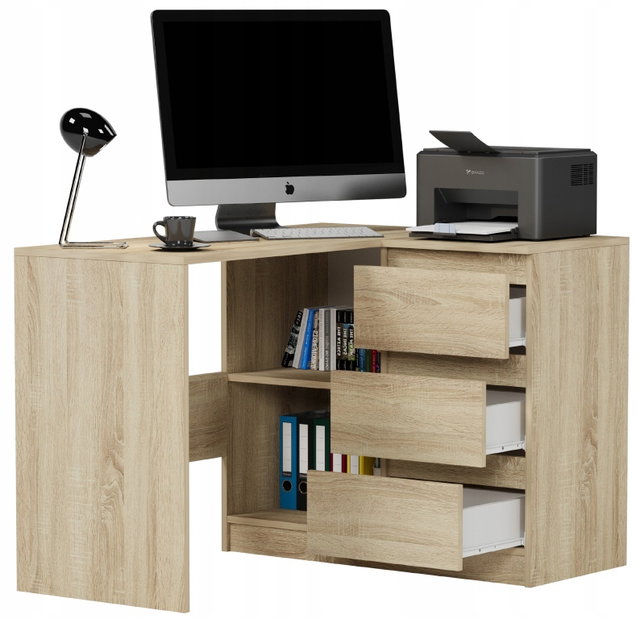 Rohový PC stolík Nolmir (dub sonoma) (P)