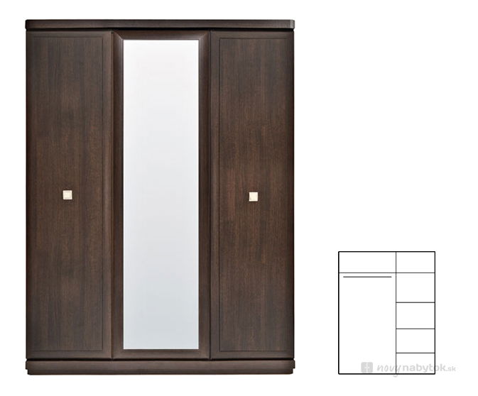 Šatníková skriňa BRW Oregon SZF3D (Dub Canterbury)