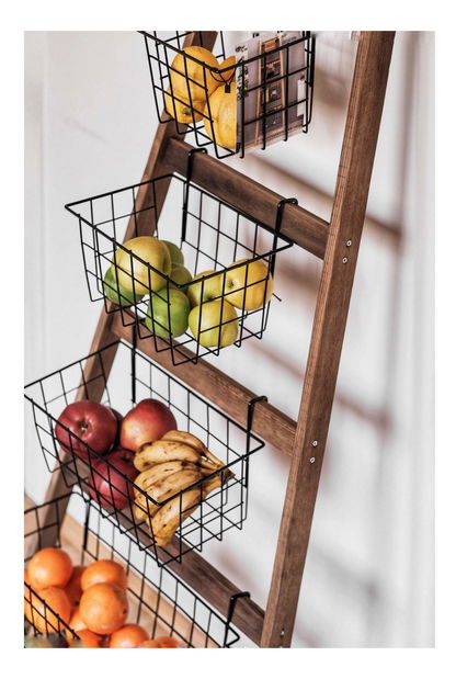 Košíkový stojan Benebu (dub + čierna)