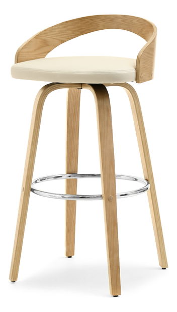 Barová stolička CH38 (krémová + dub)