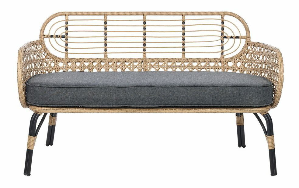 Vrtna sofa Praza (prirodna + grafit)