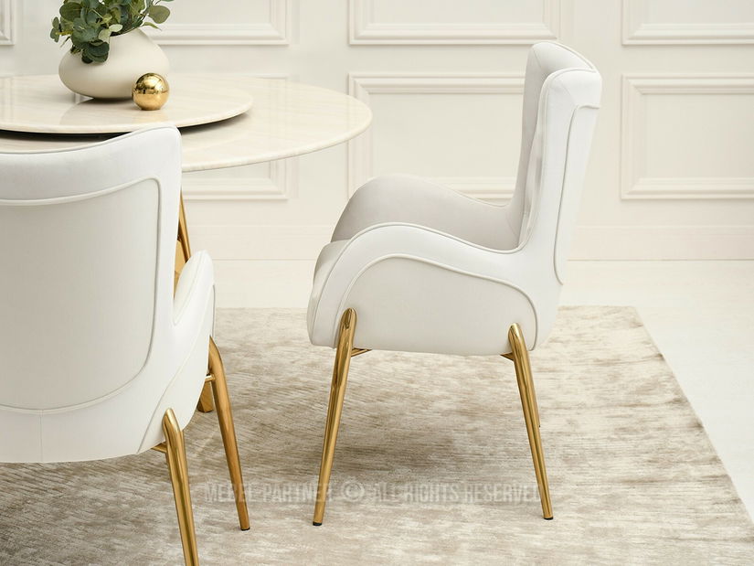 Scaun sufragerie Multe (crem + auriu)