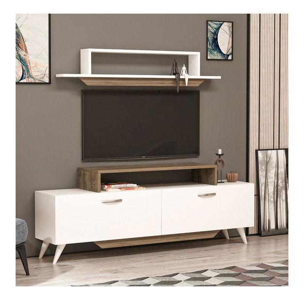 Mobilier living Tebeka 2 (alb + Nuc) 