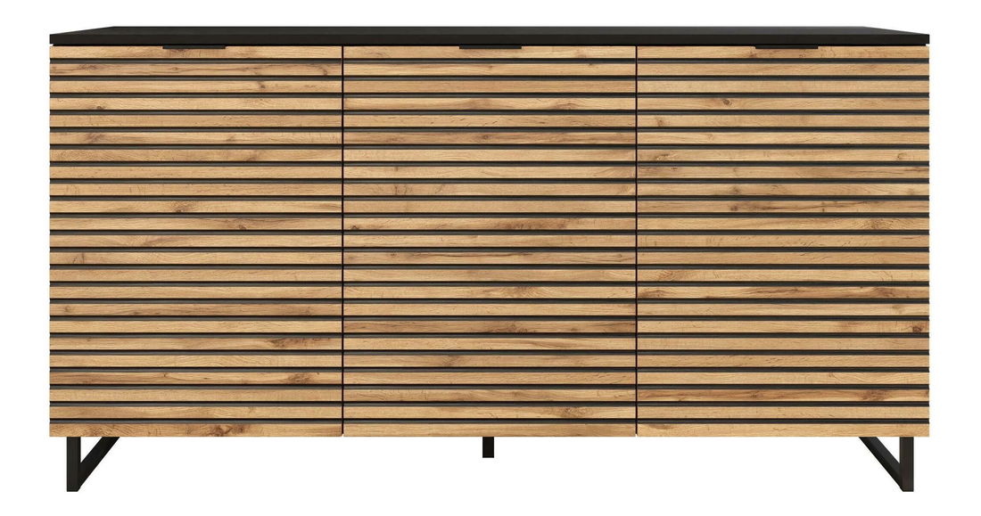 Szekrény Surezina 3D (fekete grafit + wotan tölgy) 