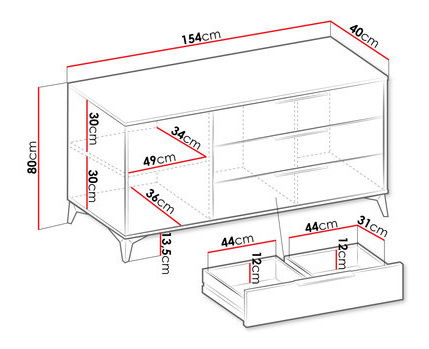 Comodă Semprum 1D3SZ (nisipiu bej)