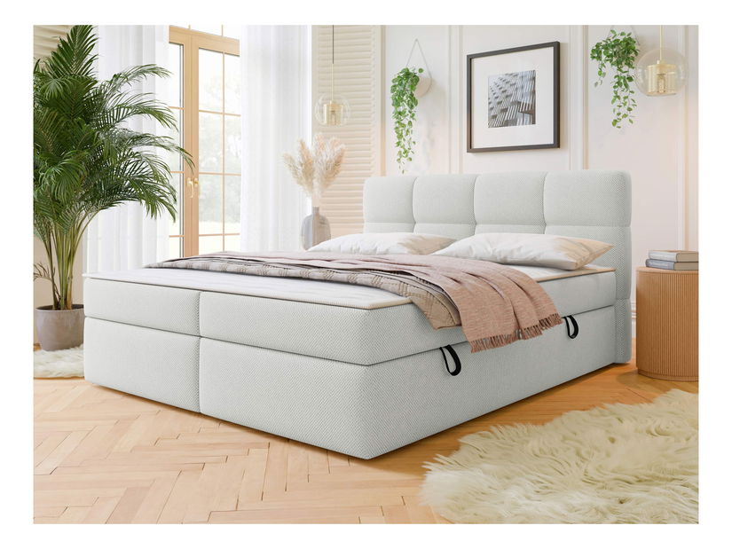 Manželská posteľ 140 cm Mejaso (zelená) (s roštom a matracom) (s úl. priestorom)