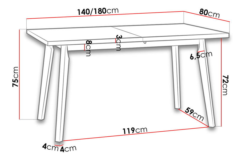 Blagovaonski stol Henry V (hrast artisan + crna)