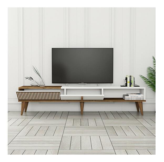 TV asztal/szekrény Tepeve (dió + fehér) 