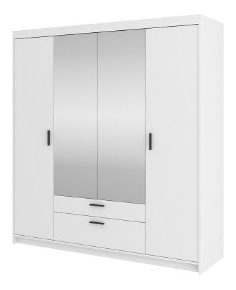 Šatníková skriňa so zrkadlom Elanor IV (biela)