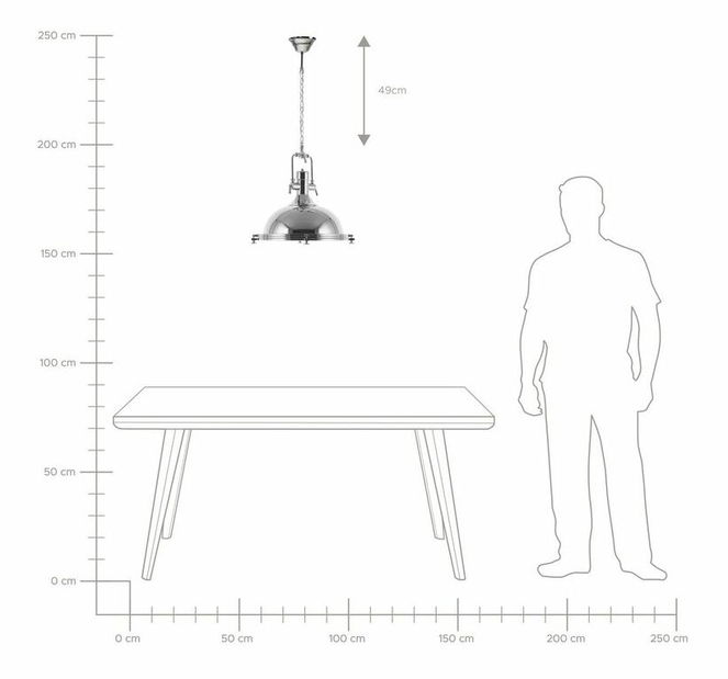 Závesná lampa Eblo (strieborná)