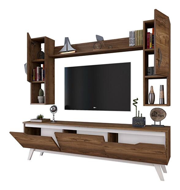 Mobilier living Mitevu 3 (alb + Nuc) 