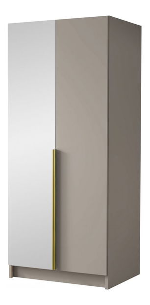 Dulap de haine Smagano II (Alb + auriu) (cu oglindă)