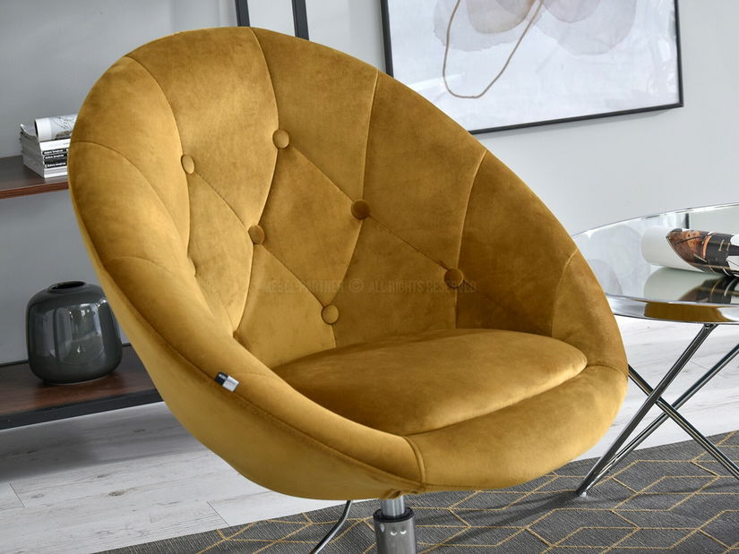 Kreslo Lush 3 (zlatá + chrómová)