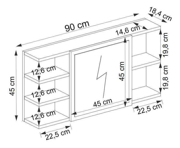 Sminkszekrény Martian (antracit)