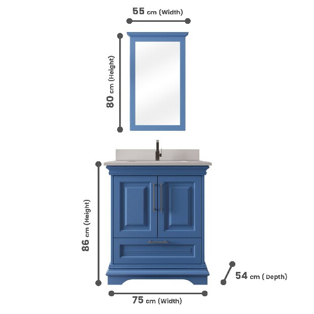 Set mobilier baie Horazio 30 (Gri)