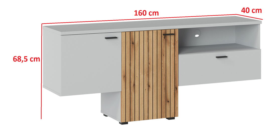 TV stolík/skrinka Veresa F01 (popol + dub coast evoke)