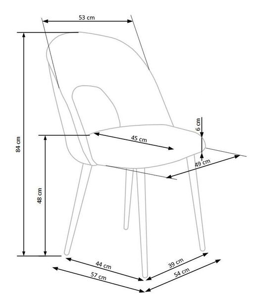 Scaun de sufragerie Kewu (Albastru închis)