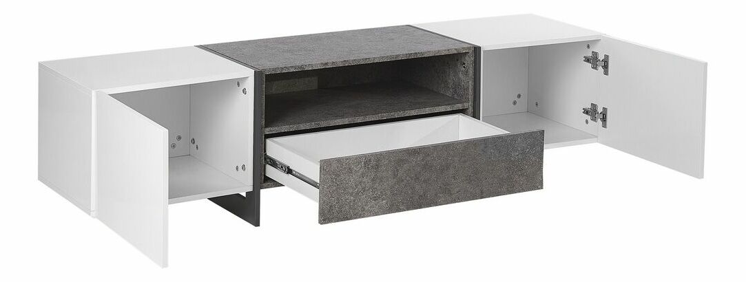 Masă TV/ comodă RUSNE (MDF) (alb)