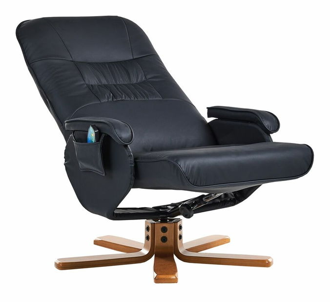 Masážne kreslo REALP (umelá koža) (čierna)