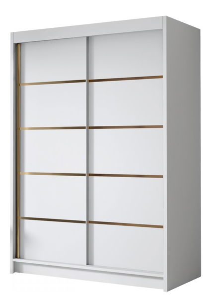 Ormar za garderobu s kliznim vratima Varentona IV 120 (bijela + zlatna) 