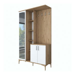 Predsoblje Emily 9 (s ogledalom) (orah + bijela)