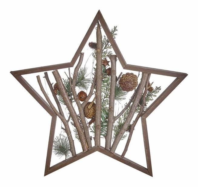 Vianočná dekorácia Daca (tmavé drevo) (s osvetlením)