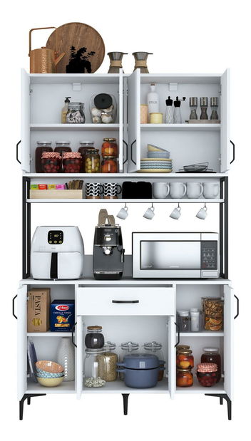 Set kuchynských skriniek Jenaretta 27 (biela + čierna)