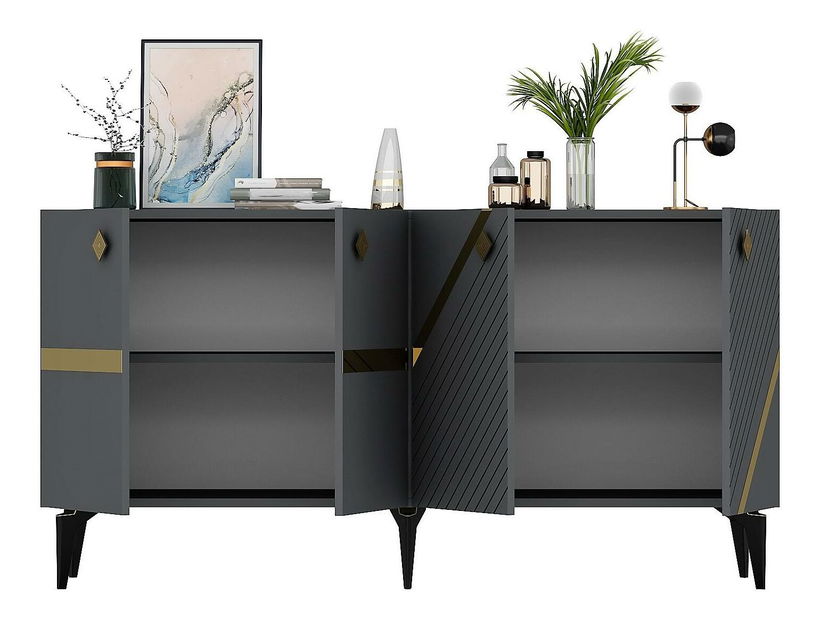 Szekrény Tabivo (antracit + arany) 