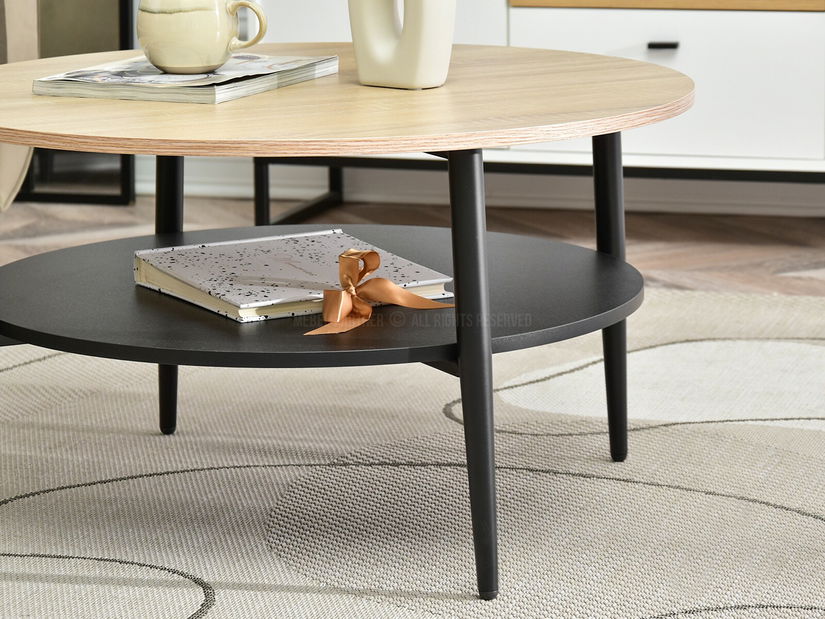 Stolić za kavu Randolf Xl (sonoma + crna)