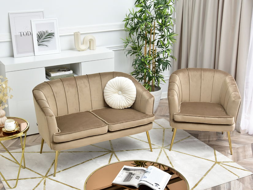 Fotoliu Etimee F (bej + auriu)