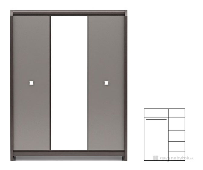 Ruhásszekrény Loren SZF3D