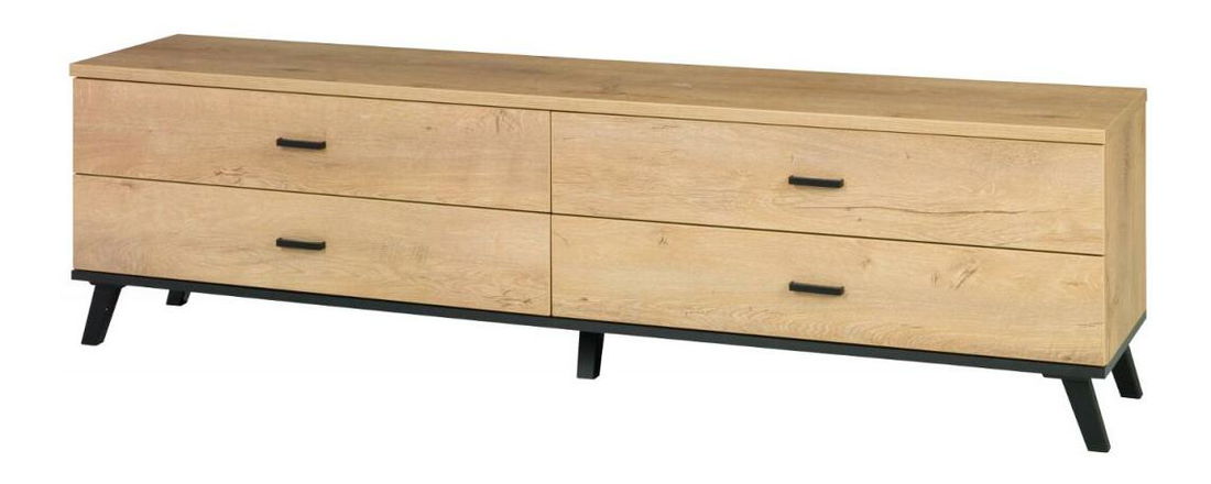 Masă TV/ comodă Joyce J6 (stejar lefkas + negru) *vânzare stoc