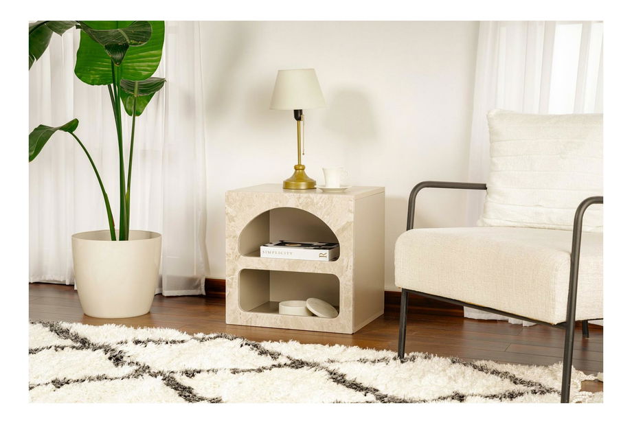 Éjjeliszekrény Lotos 50 (travertin + homok) 