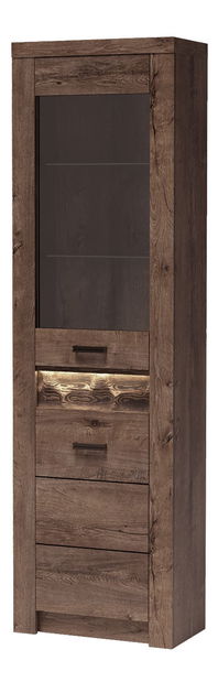 Vitrină Indie 23 (cu iluminat LED) (Arin închis)