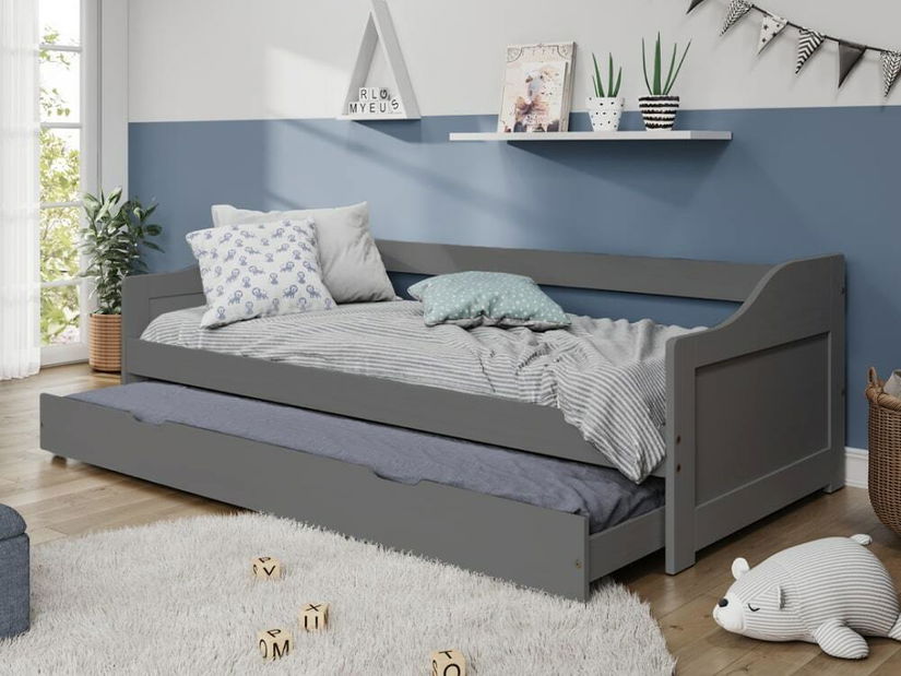 Ágy kihúzható pótággyal Lusid (szürke) 