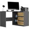 Rohový PC stolík Nolmir (antracit + artisan) (P)
