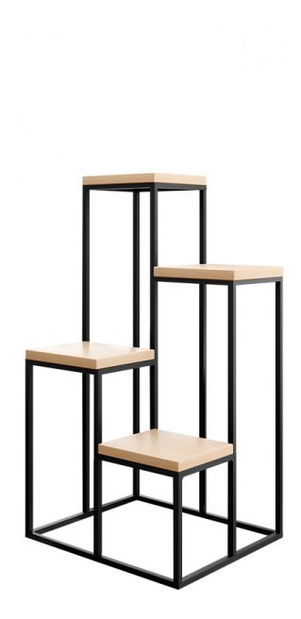 Stojan na kvety Renoya (čierna + natural) 