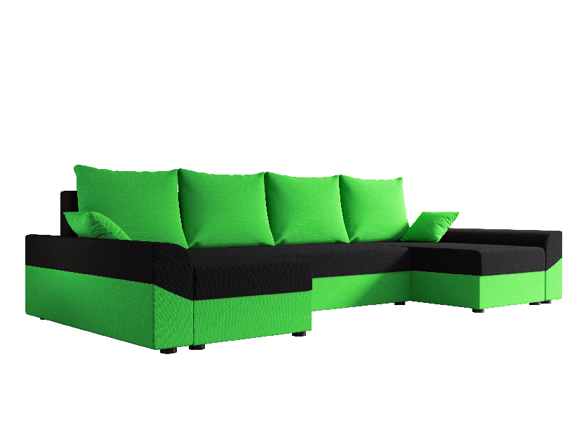 Rohová sedacia súprava U Dusk U (zelená + čierna)