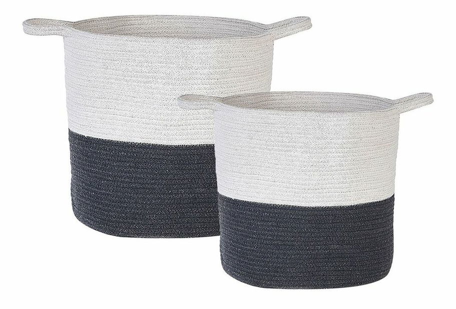 Set 2 buc coșuri depozitare Pazza (alb)