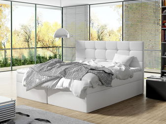 Bračni krevet Boxspring 180 cm Cinara (ekokoža soft 017 (bijela))