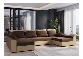 Kutna garnitura u obliku slova U Paragon U (latte + tamnosmeđa)