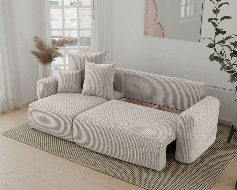 Rohová sedačka Denia (L) (mliečna)