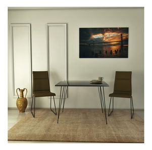 Masă sufragerie Sabuna 2 (pentru 4 persoane) (Negru) 