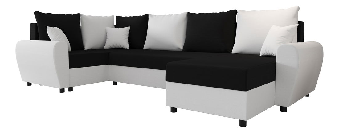 U alakú sarokkanapé Fleur Long (fehér + fekete) (B)