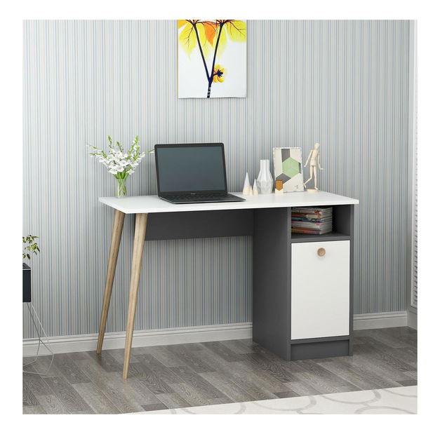 PC stolík Muduti (biela + antracit) 