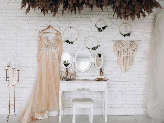 Masă de toaletă cu taburete Versailles (Alb)