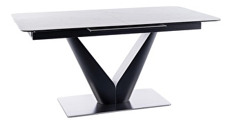 Blagovaonski stol na razvlačenje 160-220 cm Carletta (bijela + crna) (za 8 i više osoba)